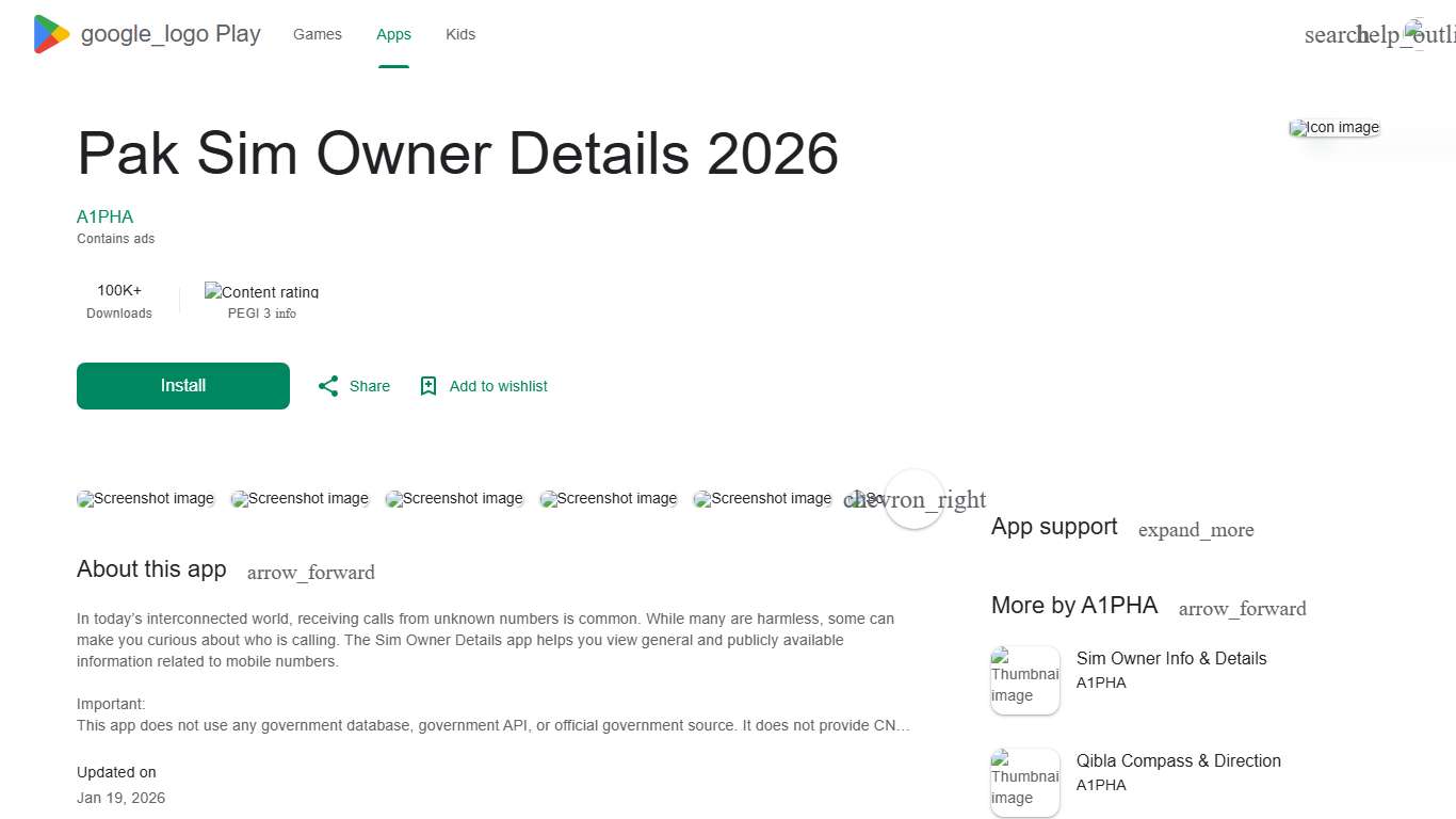 Pak Sim Owner Details 2026 - Apps on Google Play